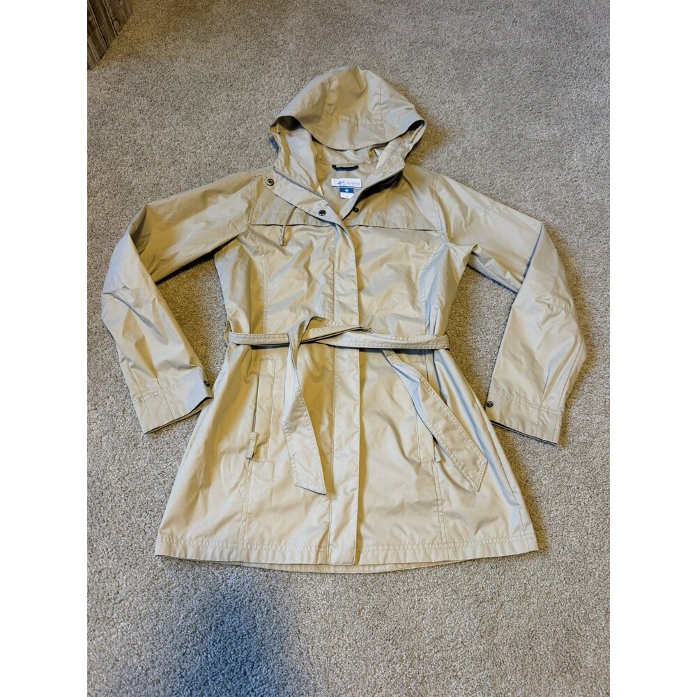Columbia Trench Rain Jacket women’s Medium Cinch Waist Lightweight Hood NWOT